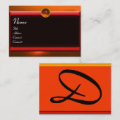 Carte De Visite RÉFLEXIONS 2 AGATE monogramme noir rouge jaune (Devant / Derrière)