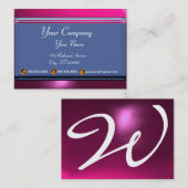 Carte De Visite RÉFLEXIONS 2 AMÉTHYST monogramme blanc bleu violet (Devant / Derrière)