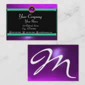 Carte De Visite RÉFLEXIONS 2 AMÉTHYST monogramme violet noir vert (Devant / Derrière)