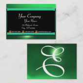 Carte De Visite RÉFLEXIONS 2 JADE monogramme blanc noir vert (Devant / Derrière)