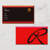 Carte De Visite RÉFLEXIONS 2 MONOGRAMME D'AGATE, noir rouge jaune (Devant / Derrière)