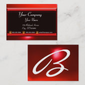 Carte De Visite RÉFLEXIONS 2 RUBY monogramme blanc noir rouge (Devant / Derrière)