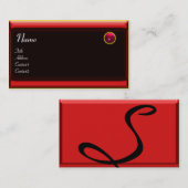 Carte De Visite RÉFLEXIONS 2 RUBY monogramme noir rouge jaune (Devant / Derrière)