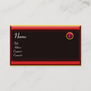 Carte De Visite RÉFLEXIONS 2 RUBY monogramme noir rouge jaune