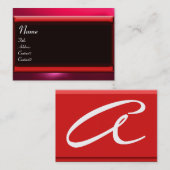 Carte De Visite RÉFLEXIONS 2 RUBY monogramme noir rouge jaune blan (Devant / Derrière)