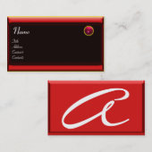 Carte De Visite RÉFLEXIONS 2 RUBY monogramme noir rouge jaune blan (Devant / Derrière)