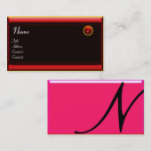 Carte De Visite RÉFLEXIONS 2 RUBY monogramme noir rouge jaune rose (Devant / Derrière)