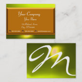 Carte De Visite RÉFLEXIONS 2 TOPAZ monogramme blanc brun jaune (Devant / Derrière)