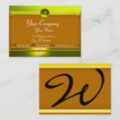 Carte De Visite RÉFLEXIONS 2 TOPAZ monogramme blanc noir jaune (Devant / Derrière)