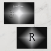Carte De Visite RÉFLEXIONS DE DIAMANT, gris noir et blanc (Devant / Derrière)
