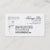 Carte De Visite Réflexions de yoga, instructeur de yoga, classe de (Dos)