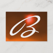 Carte De Visite RÉFLEXIONS ORANGE ROUGE AGATE GEM Monogramme (Dos)