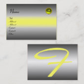 Carte De Visite RÉFLEXIONS TOPAZ MONOGRAM, gris blanc jaune (Devant / Derrière)