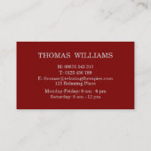 Carte De Visite Réflexologie (Dos)