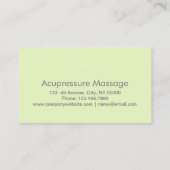 Carte De Visite Réflexologie Acupression Massage des pieds (Dos)