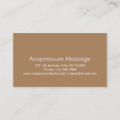 Carte De Visite Réflexologie Acupression Massage des pieds (Dos)