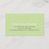Carte De Visite Réflexologie Acupression Massage des pieds (Dos)