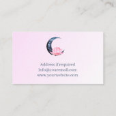 Carte De Visite Réflexologie Lune à fleurs rose Lotus (Dos)