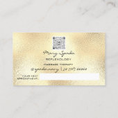 Carte De Visite Réflexologie Massage Reiki Mains Or QRCode Wreath (Dos)