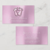 Carte De Visite Réflexologie Massage Thérapiste Rose Pink Lilac (Devant / Derrière)