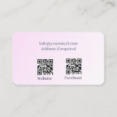 Carte De Visite Réflexologie QR Code Lotus rose Lune (Dos)