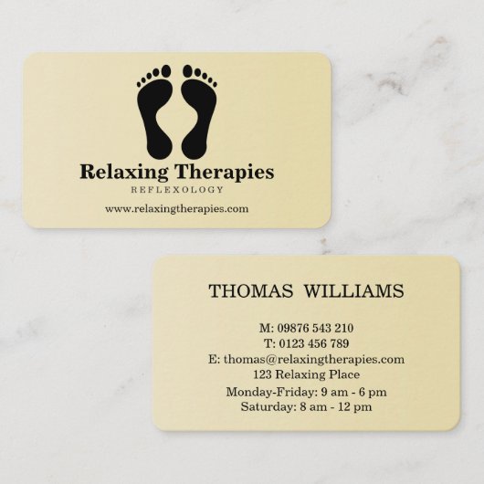 Carte De Visite Reflexology (Devant / Derrière)