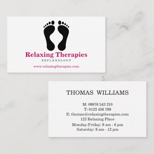 Carte De Visite Réflexothérapie (Devant / Derrière)