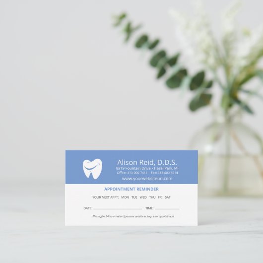 Carte De Visite Refuser la nomination Rappel du Bureau dentaire  (Debout devant)