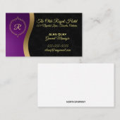Carte De Visite Regal Purple Gold Black (Devant / Derrière)