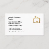 Carte De Visite Regard chic d'or et de marbre d'agent immobilier (Dos)