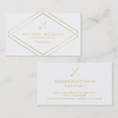 Carte De Visite Regard chic moderne d'or de Faux de ciseaux de (Devant / Derrière)