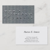 Carte De Visite Regard de relief par auteur sur la texture d'acier (Devant / Derrière)