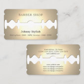 Carte De Visite Regard drôle de faux de rasoir d'or (Devant / Derrière)