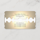 Carte De Visite Regard drôle de faux de rasoir d'or (Dos)