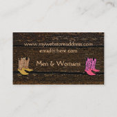 Carte De Visite Regard du bois de bottes de cowboy vieux (Dos)