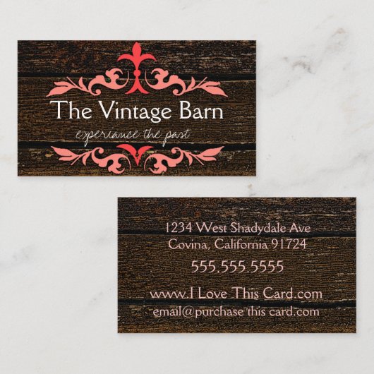 Carte De Visite Regard du bois de grain (Devant / Derrière)