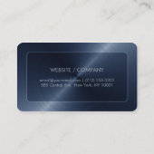 Carte De Visite Regard en acier bleu de coins arrondis (Dos)