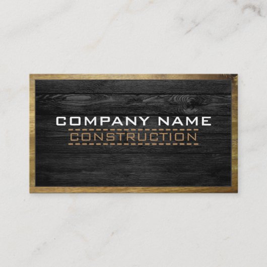Carte De Visite Regard en bois élégant #11 de construction du bois (Devant)