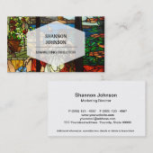 Carte De Visite Regard en verre souillé avec la séance de dame (Devant / Derrière)