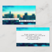 Carte De Visite Regard moderne d'image de ville de pixels (Devant / Derrière)