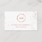 Carte De Visite Regard rose d'or de Faux sur le cercle blanc du (Devant)