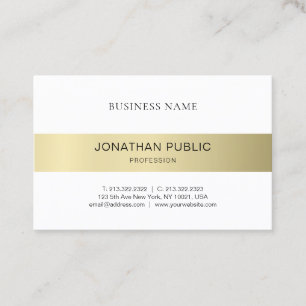 Carte De Visite Regard simple minimaliste à la mode d'or de