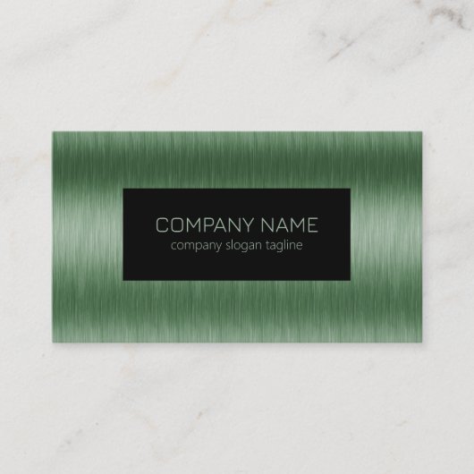 Carte De Visite Regarder la texture d'aluminium brossé vert métall (Devant)