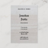 Carte De Visite Regarder le bois professionnel Calligraphie élégan (Dos)