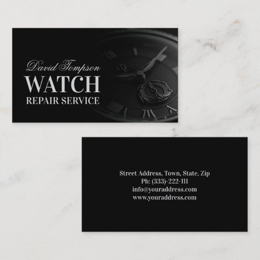 Carte De Visite Regarder le service de réparation Watchmaker Solid (Devant / Derrière)