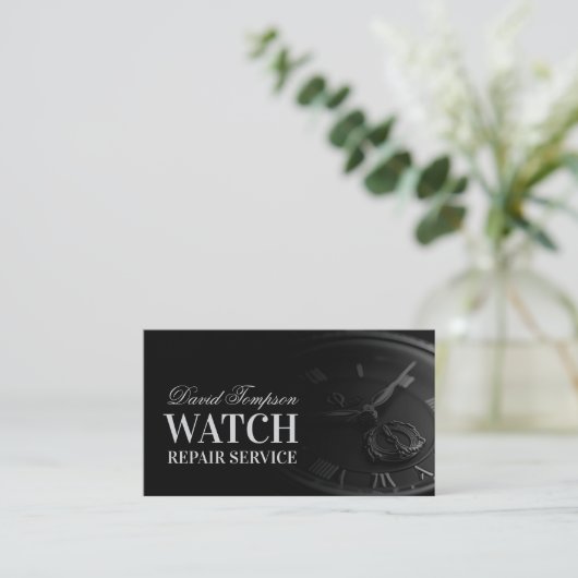 Carte De Visite Regarder le service de réparation Watchmaker Solid (Debout devant)