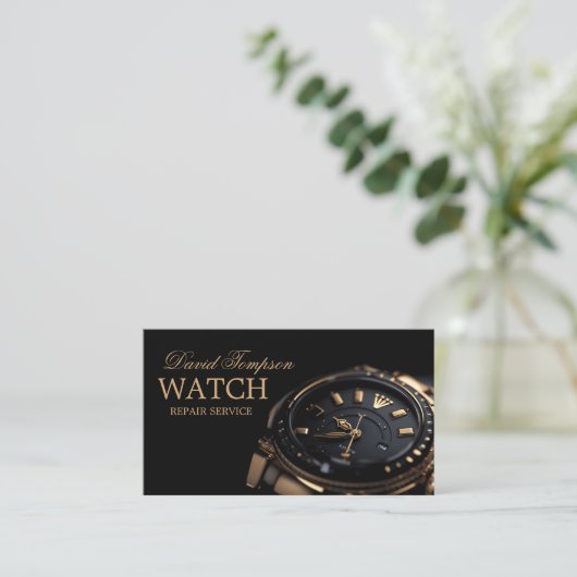 Carte De Visite Regarder le service de réparation Watchmaker Solid (Debout devant)