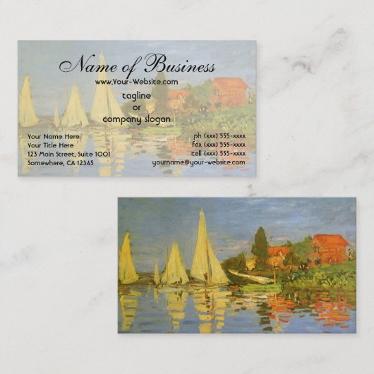 Carte De Visite Régate à Argenteuil par Claude Monet (Devant / Derrière)
