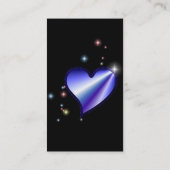 Carte De Visite Regenbogen-Herz mit Sternchen auf schwarz (Dos)