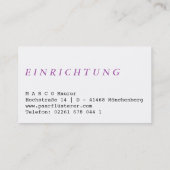 Carte De Visite Regenbogen Visitenkarten (Dos)